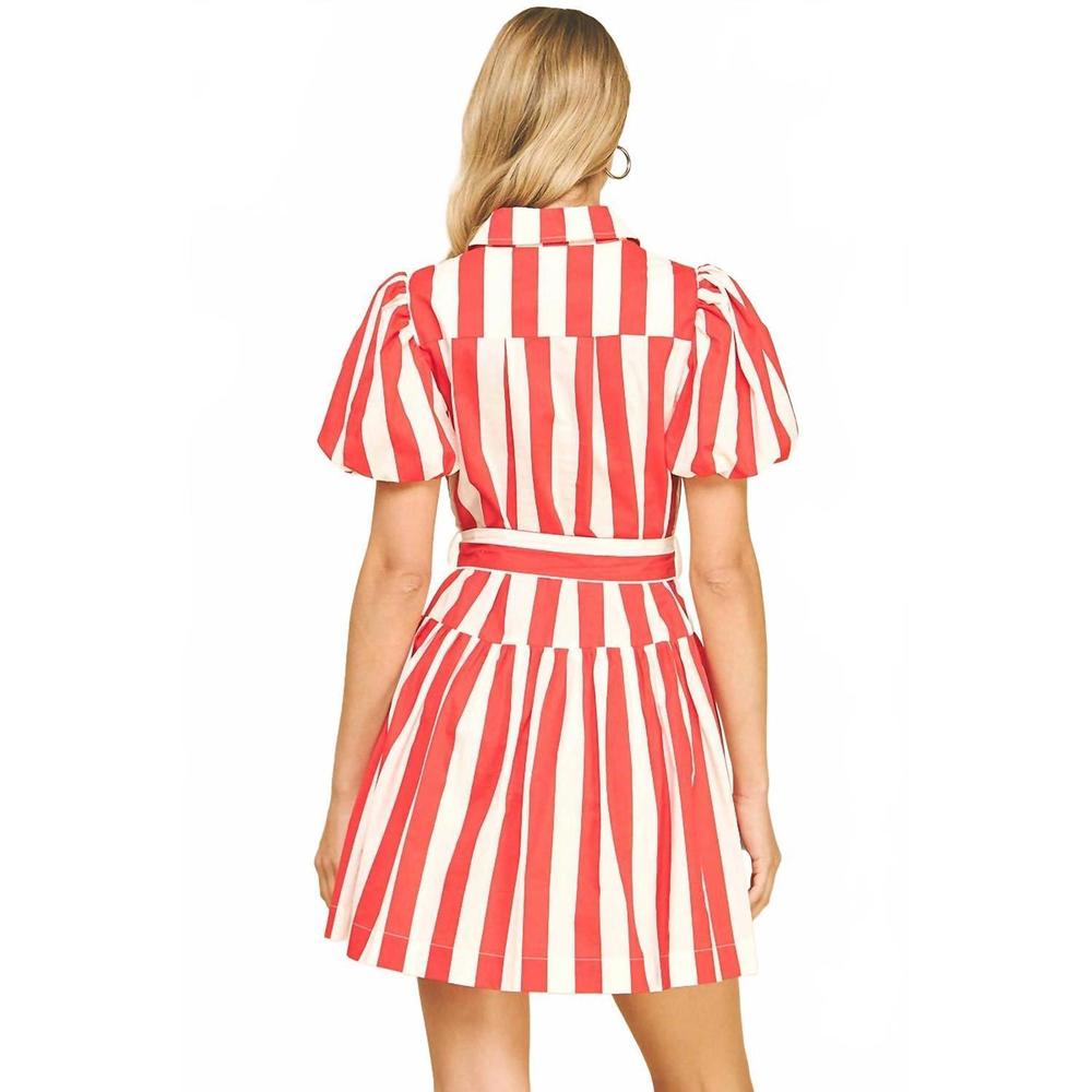 Pinch Red and White Striped Mini Dress - Picture 3 of 6